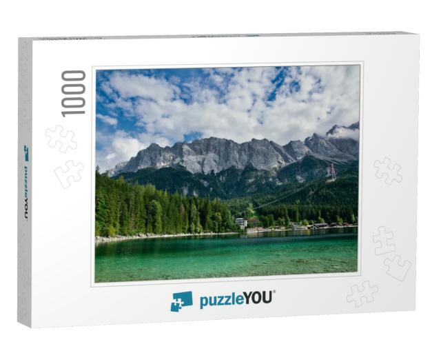 Eibsee Lake in Front of Zugspitze Mountain in Bavaria Ger... Jigsaw Puzzle with 1000 pieces
