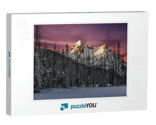 Snow Covered Forest Before a Magnificent Peak in Idaho's... Jigsaw Puzzle