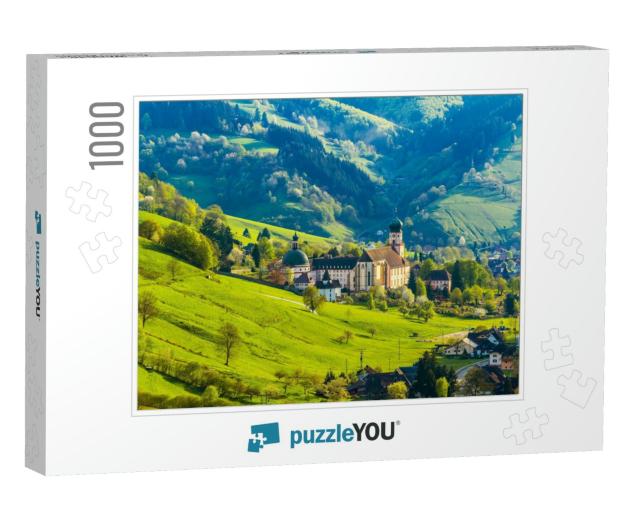 Beautiful Countryside Mountain Landscape with a Monastery... Jigsaw Puzzle with 1000 pieces