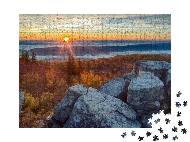 Sunrise on Dolly Sods Over the Mountains of West Virginia... Jigsaw Puzzle with 1000 pieces