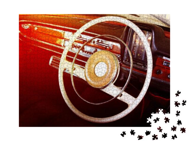 Close-Up of Wheel Details of Vintage Car, Classic Car... Jigsaw Puzzle with 1000 pieces