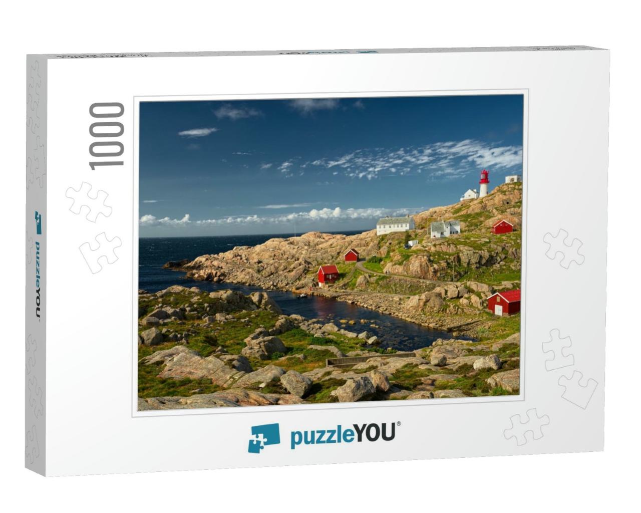 Beautiful Lighthouse on the Edge of Rocky Sea Coast, Sout... Jigsaw Puzzle with 1000 pieces