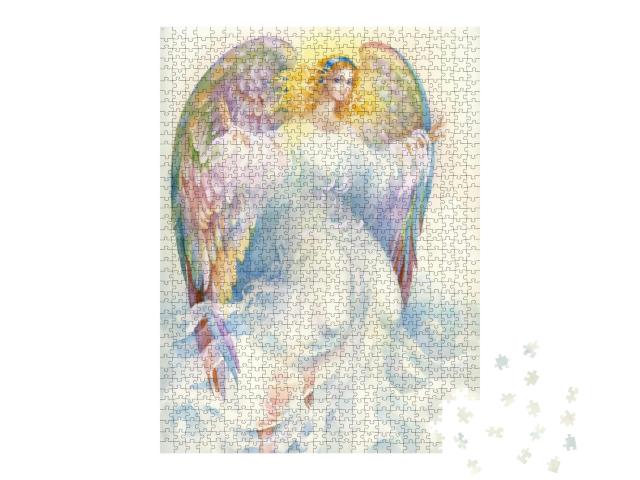 Beautiful Angel with Wings Vector... Jigsaw Puzzle with 1000 pieces