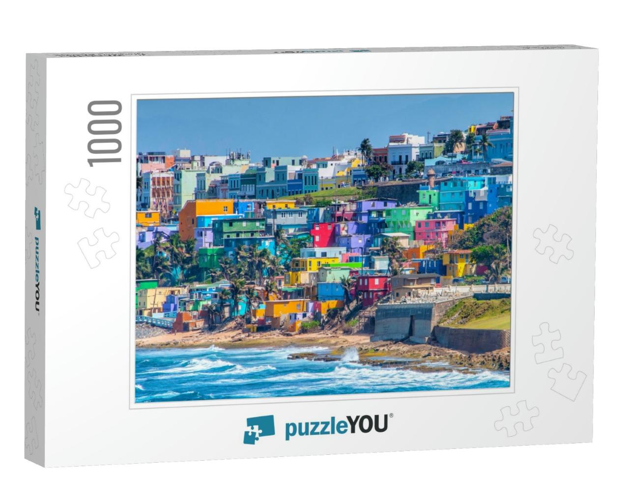 Colorful Houses Line the Hillside Over Looking the Beach... Jigsaw Puzzle with 1000 pieces