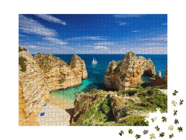 Beautiful Bay Near Lagos Town, Algarve Region, Portugal... Jigsaw Puzzle with 1000 pieces