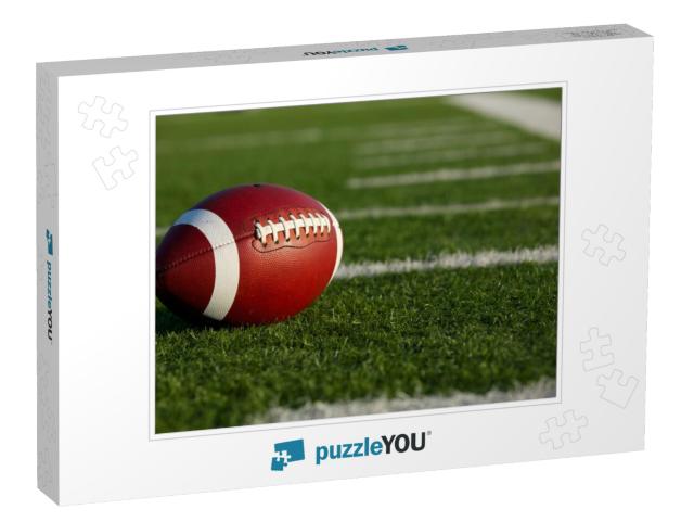 American Football on the Field near the hashmarks Jigsaw Puzzle