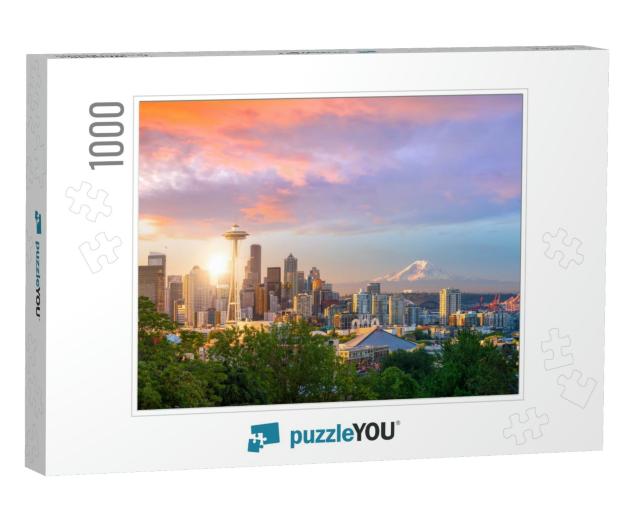 View of Downtown Seattle Skyline in Seattle Washington, U... Jigsaw Puzzle with 1000 pieces