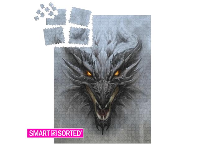 Dragon Head on the Gray Stone Background. Digital Paintin... | SMART SORTED® | Jigsaw Puzzle with 1000 pieces