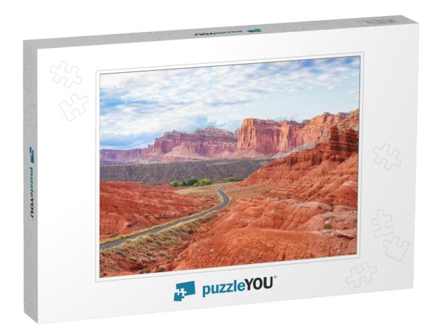 Beautiful Cliffs & Buttes Along the Scenic Drive in Capit... Jigsaw Puzzle