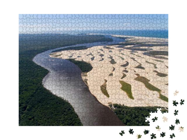 Aerial View of the Preguicas River & the Dunes of Pequeno... Jigsaw Puzzle with 1000 pieces