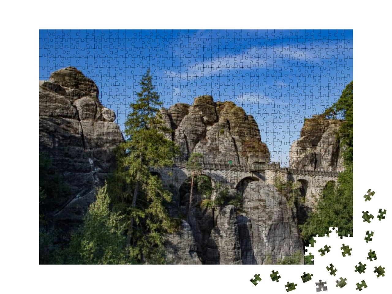 Elbe Sandstone Mountains in the Morning Light... Jigsaw Puzzle with 1000 pieces