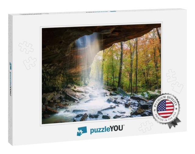 Ozark National Forest Glory Hole Falls in Autumn... Jigsaw Puzzle