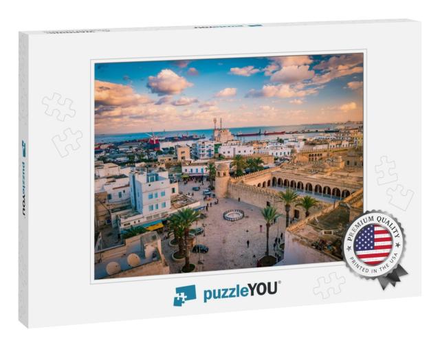 Beautiful Sunset in Sousse, Tunisia. Cityscape with the V... Jigsaw Puzzle
