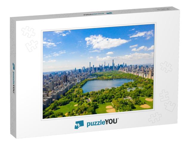 Aerial View of the Central Park in New York with Golf Fie... Jigsaw Puzzle