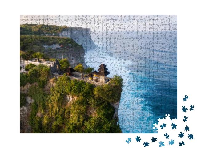 Bali, Indonesia, Aerial View of Pura Luhur Uluwatu Temple... Jigsaw Puzzle with 1000 pieces