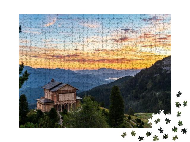 Sunrise Above the Kings House on Schachen from King Ludwi... Jigsaw Puzzle with 1000 pieces
