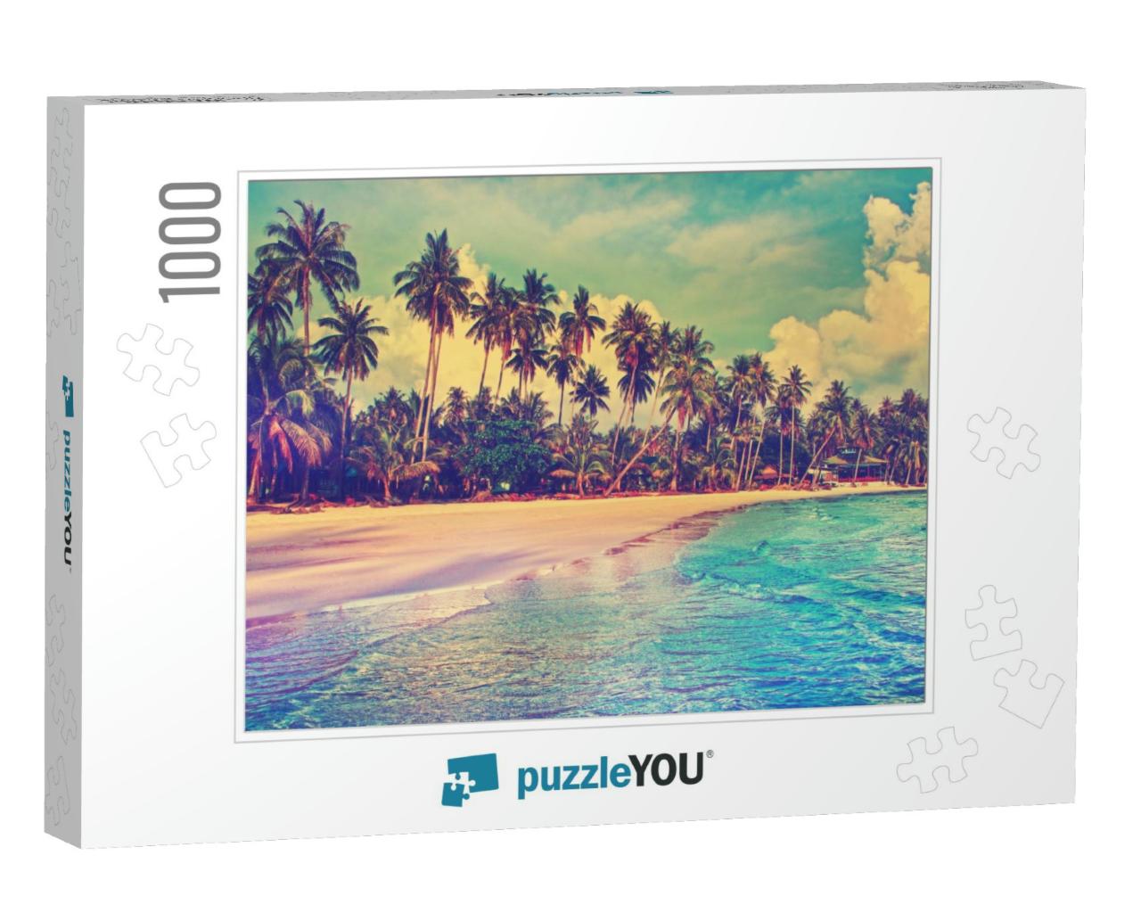 Paradise Nature, Sea & Hotel House on the Tropical Beach... Jigsaw Puzzle with 1000 pieces