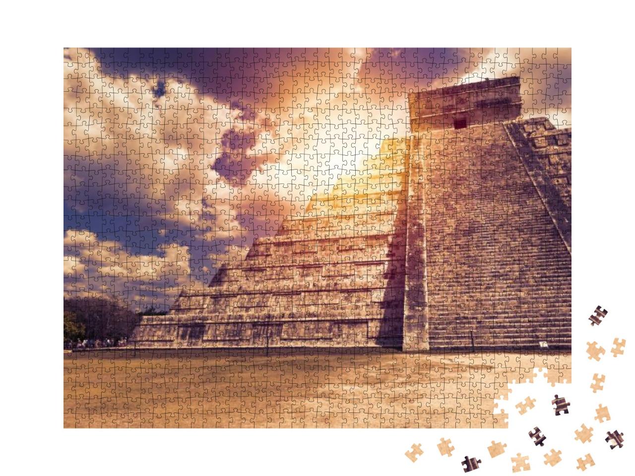 El Castillo the Kukulkan Temple of Chichen Itza, Mayan Py... Jigsaw Puzzle with 1000 pieces