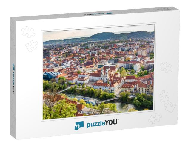 Aerial View of Graz City Center - Graz, Styria, Austria... Jigsaw Puzzle