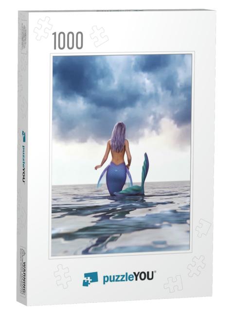 3D Fantasy Mermaid in Mythical Sea, Fantasy Fairy Tale of... Jigsaw Puzzle with 1000 pieces
