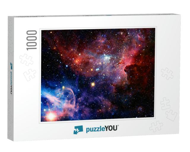 Universe Scene with Stars & Galaxies in Outer Space. Elem... Jigsaw Puzzle with 1000 pieces