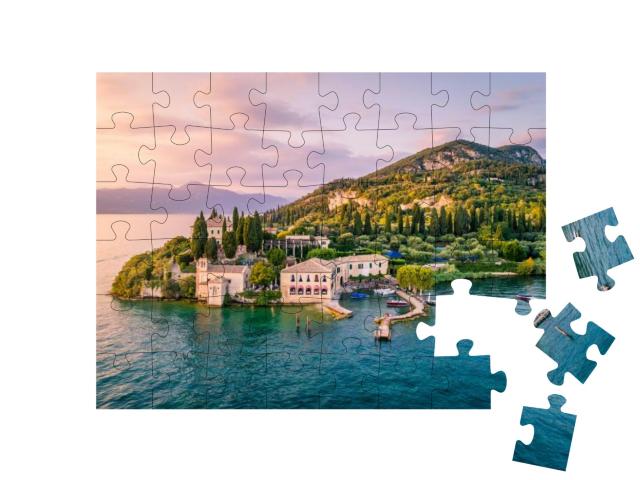 Punta San Vigilio on Garda Lake, Verona Province, Veneto... Jigsaw Puzzle with 48 pieces
