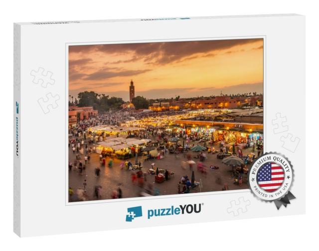 Jamaa El Fna Market Square, Marrakesh, Morocco, North Afr... Jigsaw Puzzle