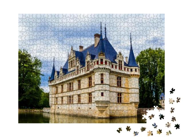 Chateau of Azay Le Rideau, Loire Valley, France... Jigsaw Puzzle with 1000 pieces