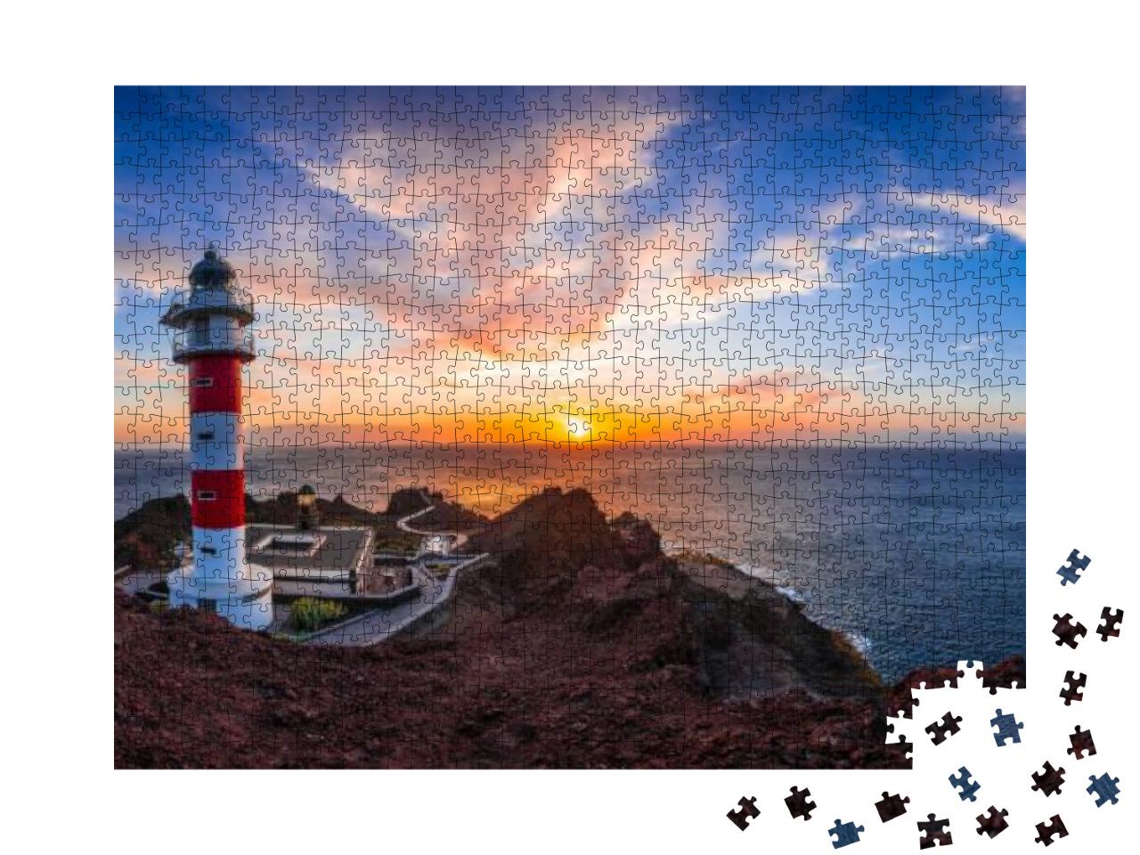 Panoramic View of a Sunset At the Lighthouse of Punta De... Jigsaw Puzzle with 1000 pieces
