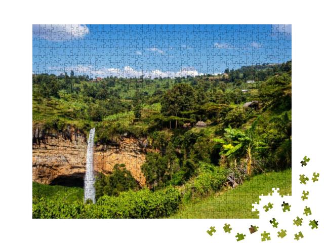 The Third Waterfall of the Famous Sipi Falls in Uganda... Jigsaw Puzzle with 1000 pieces