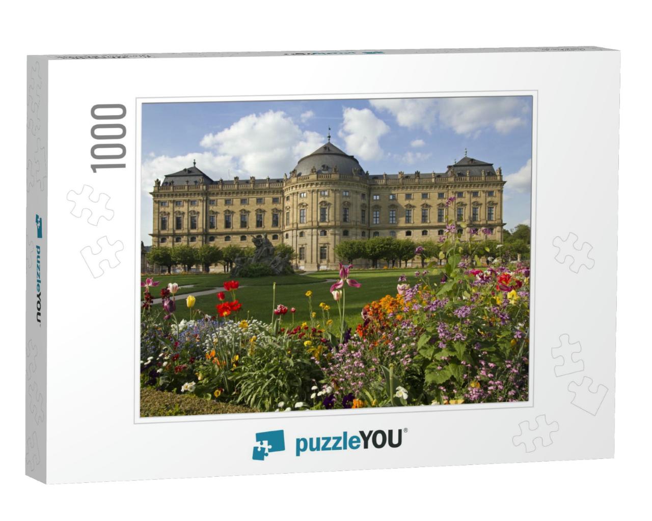 The Wurzburg Residence Building & Formal Garden with Flow... Jigsaw Puzzle with 1000 pieces