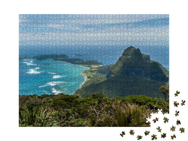 Looking Down Along the Length of Lord Howe Island from th... Jigsaw Puzzle with 1000 pieces