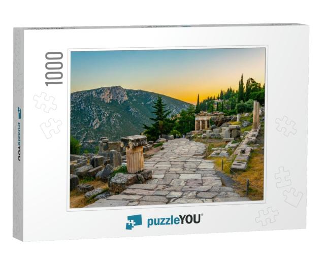 Sunset View of Athenian Treasury At the Ancient Delphi Si... Jigsaw Puzzle with 1000 pieces