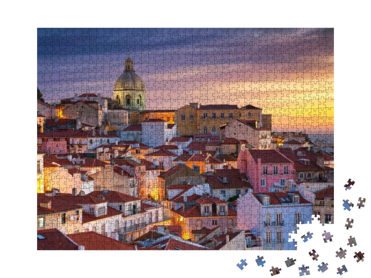 Lisbon, Portugal. Cityscape Image of Lisbon, Portugal Dur... Jigsaw Puzzle with 1000 pieces