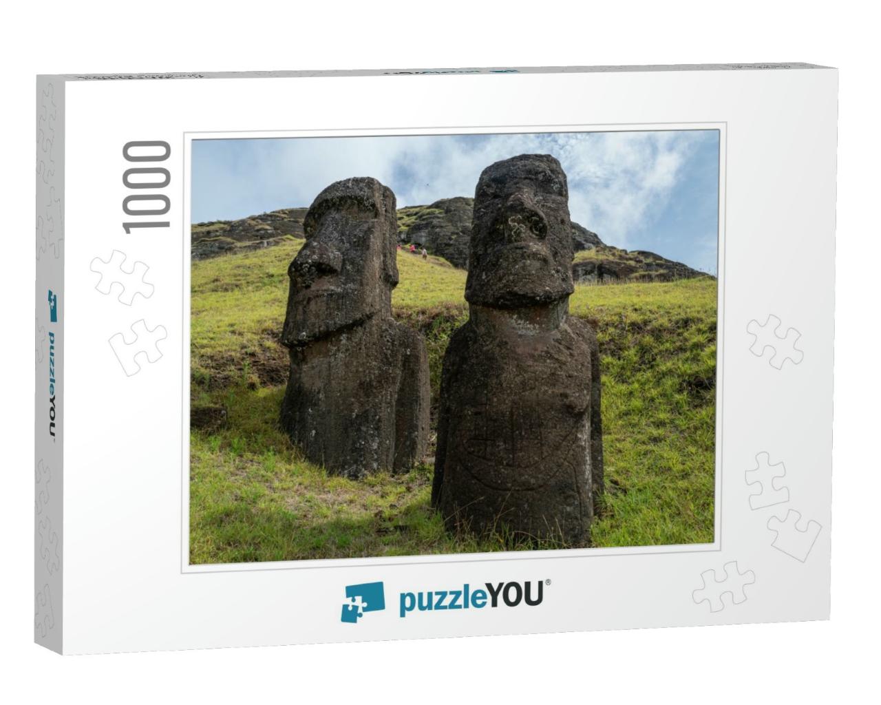 Moai Statues At Rano Raraku Volcano At Easter Island, Rap... Jigsaw Puzzle with 1000 pieces