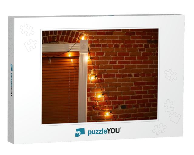 The String of Vintage Lights Bulbs Inside At Night, Light... Jigsaw Puzzle