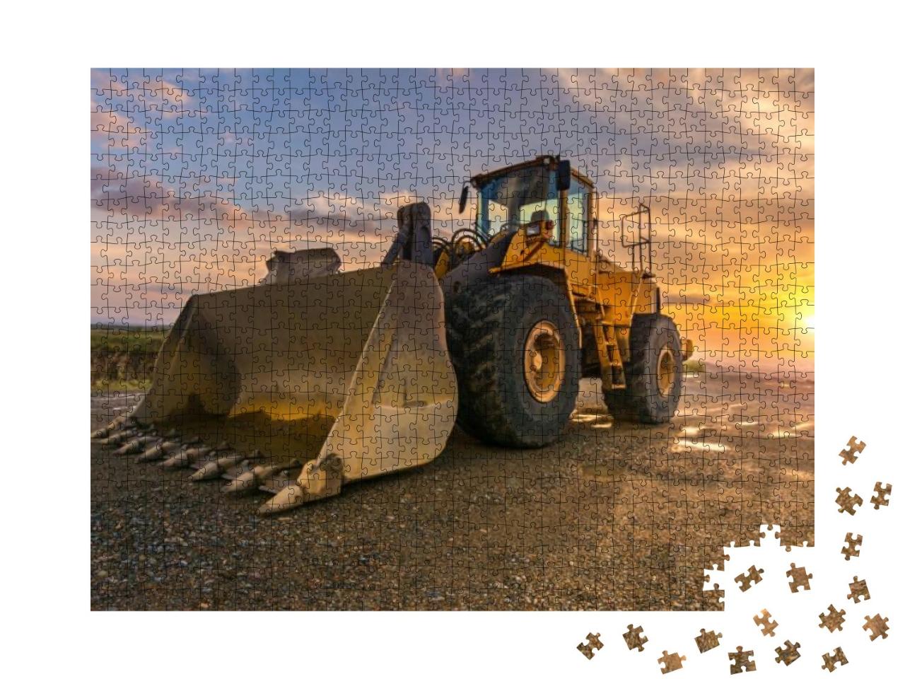 Excavator Building a Road in a Site Construction... Jigsaw Puzzle with 1000 pieces