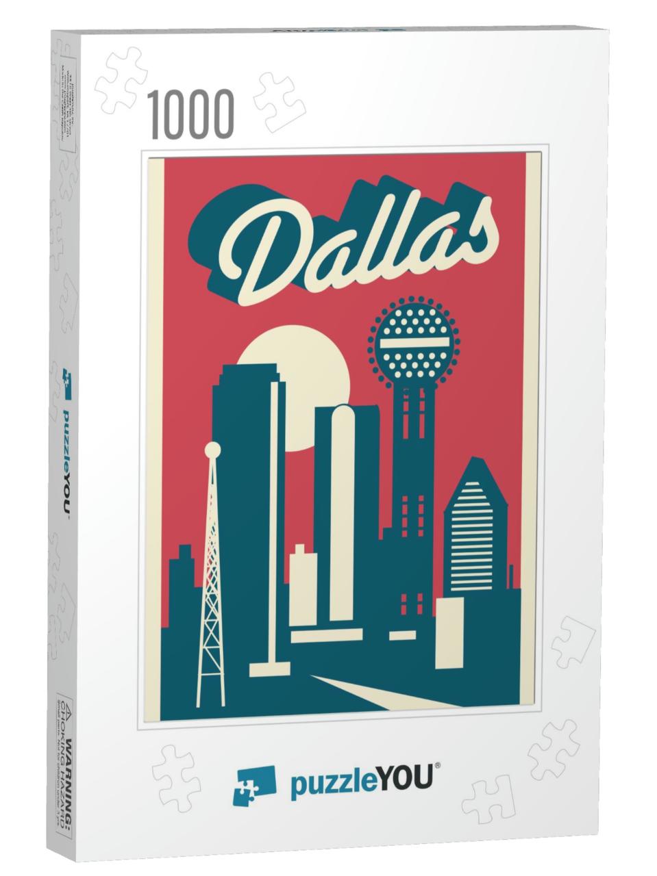 Dallas Texas Skyline Postcard... Jigsaw Puzzle with 1000 pieces