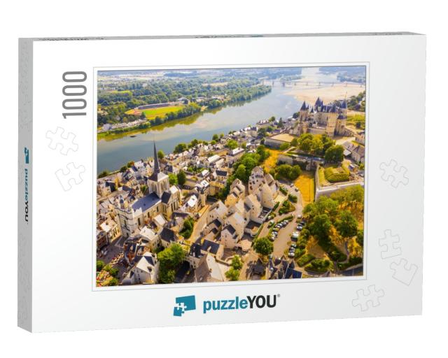 Aerial View of the City of Saumur & Medieval Castle Saumu... Jigsaw Puzzle with 1000 pieces