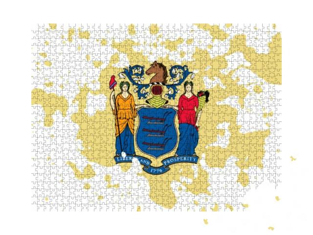 The Flag of New Jersey. United States of America... Jigsaw Puzzle with 1000 pieces