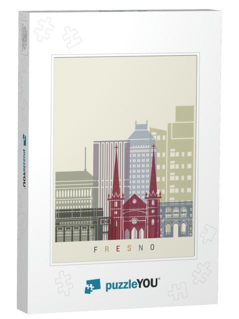 Fresno Skyline Poster in Editable Vector File... Jigsaw Puzzle