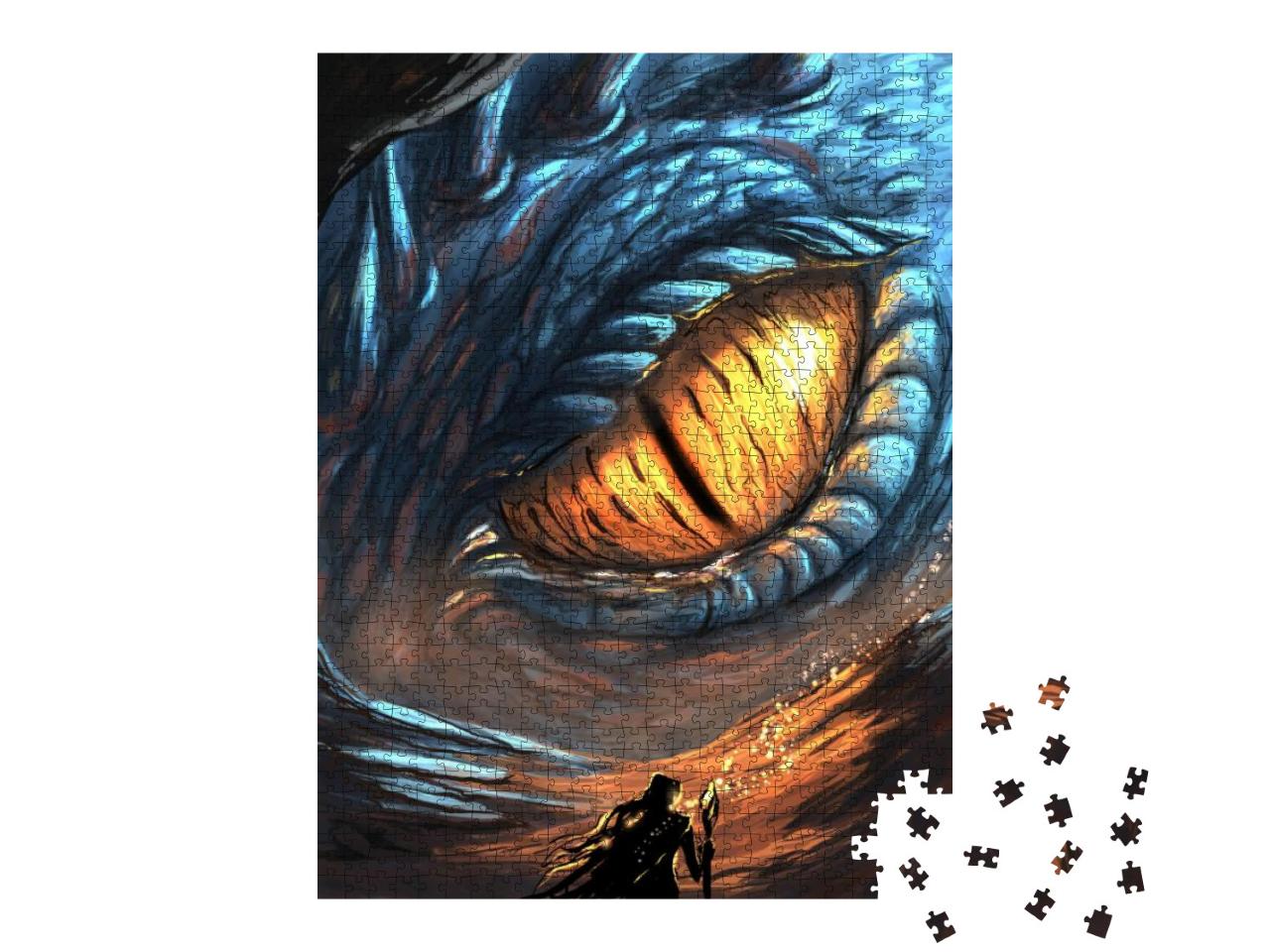 Orange Eye of the Dragon... Jigsaw Puzzle with 1000 pieces