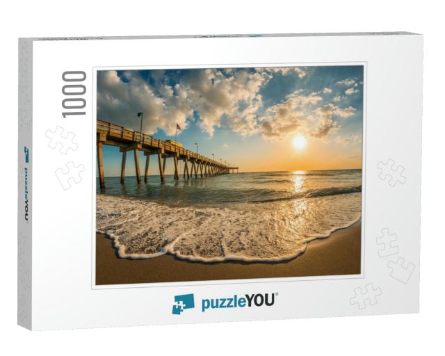 Late Afternoon Sun Over Gulf of Mexico & Venice Pier in V... Jigsaw Puzzle with 1000 pieces