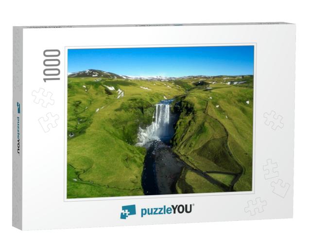 The Most Famous & One of the Biggest Waterfall in Iceland... Jigsaw Puzzle with 1000 pieces