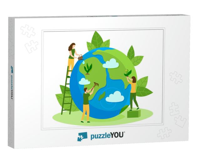 People Take Care About Planet Ecology. Cleaning, G... Jigsaw Puzzle