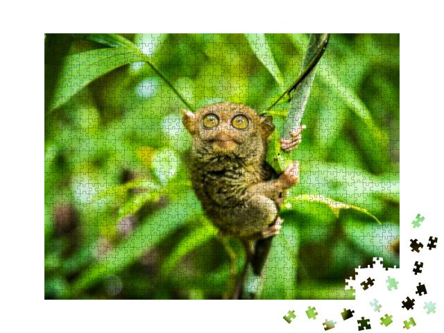 The Philippine Tarsier Carlito Syrichta is a Species of T... Jigsaw Puzzle with 1000 pieces