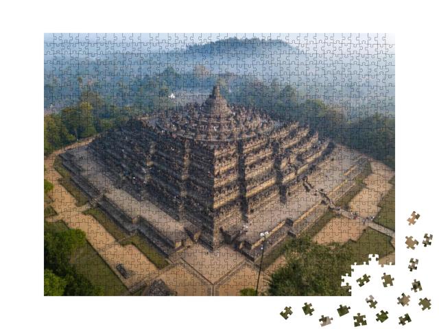 World Biggest Buddhist Temple, Borobudur Aerial View in I... Jigsaw Puzzle with 1000 pieces