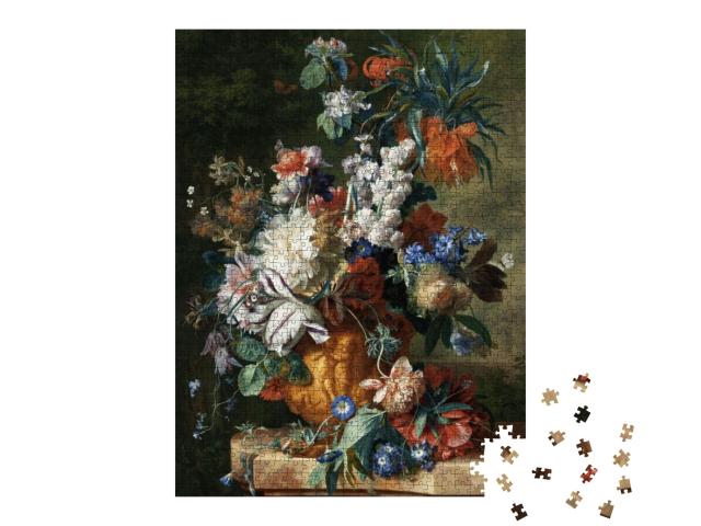 Still Life. Tulips & Roses. Painting Oil Canvas 2019... Jigsaw Puzzle with 1000 pieces