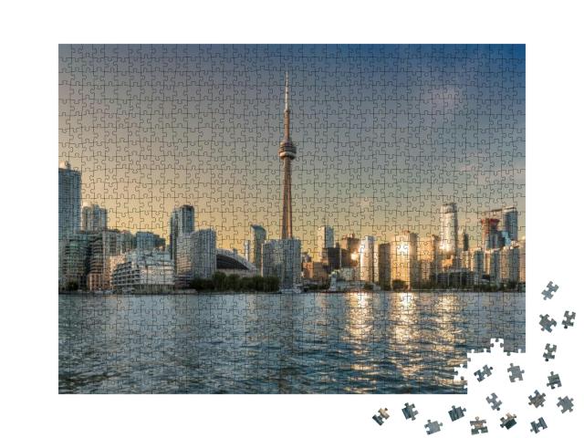 Toronto Skyline At Sunset - Toronto, Ontario, Canada... Jigsaw Puzzle with 1000 pieces