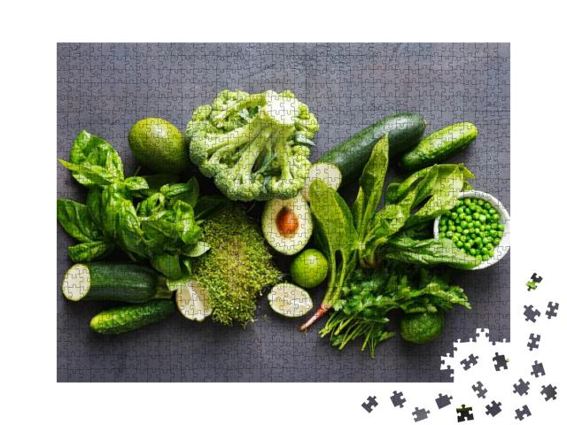 Set Raw Healthy Food Clean Eating Vegetables Source of Pr... Jigsaw Puzzle with 1000 pieces